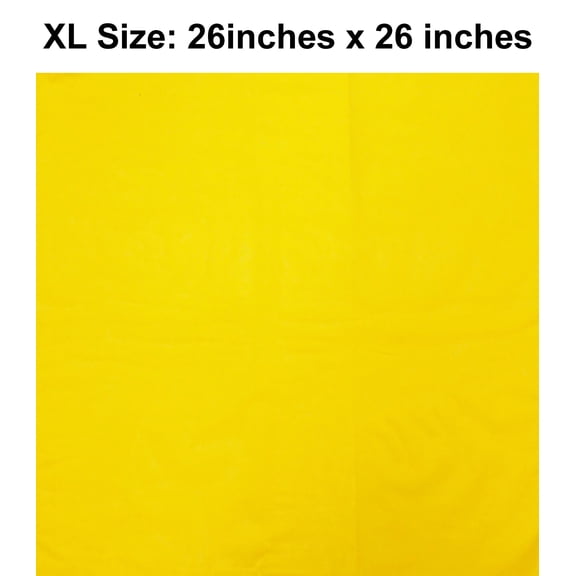 Solid Yellow Design XL 26 X 26 Cotton Scarf Bandana
