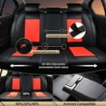 thumbnail image 6 of Florich Car Seat Covers, 5 Seats Waterproof Faux Leather Seat Cushions, Auto Protectors Universal Fit Most Cars, Black&Red, 6 of 9