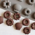 thumbnail image 4 of Molde de silicona para rosquillas y Chocolate con 6/8 cavidades, bandeja antiadherente para hornear, resistente al calor, reutilizable, plegable, Herramientas y accesorios para hornear 20 donas Billuyoard HA004965-02, 4 of 6
