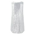 thumbnail image 5 of Angala Women's Silver Feather Type Sequin Sleeveless Knee Length Tank Dress Classic Beautiful Casual Women's Dress, 5 of 6