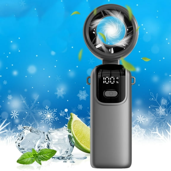 Stepless Speed Ice Crusher Fan, 100-Gear Adjustable Turbine Cooler, Portable Neck-Worn Ice Maker, High-Power Outdoor Cooling Device, USB Rechargeable Design