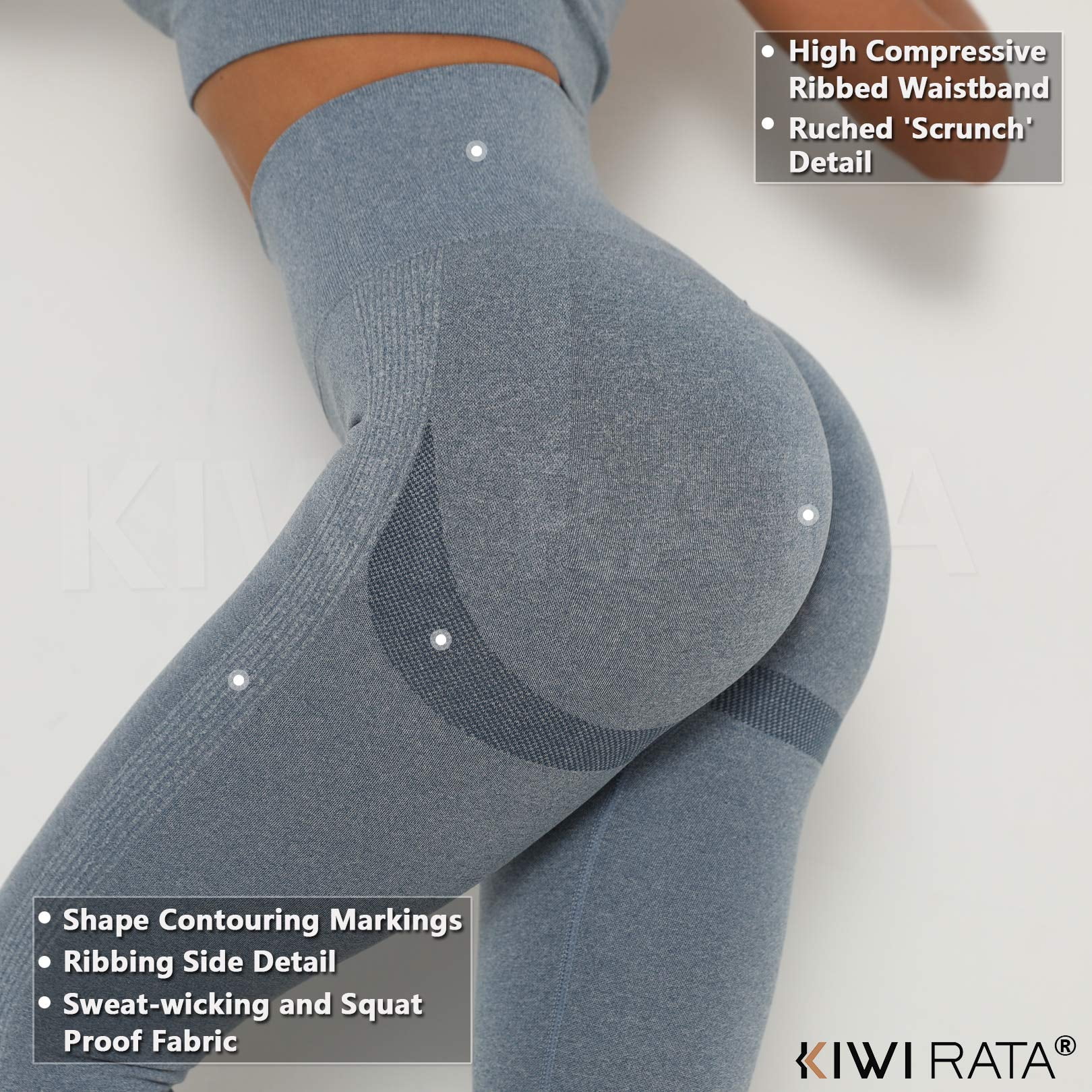 KIWI RATA Sexy Leggings for Women High Waisted Yoga Pants Full Length  Seamless Workout Leggings for Fittness Sports Yoga Legging