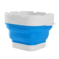 thumbnail image 4 of Cubo de silicona plegable para lavar pinceles de pintura, profesional, con fondo grueso, para principiantes, con tabla de fregar, color azul, 4 of 14