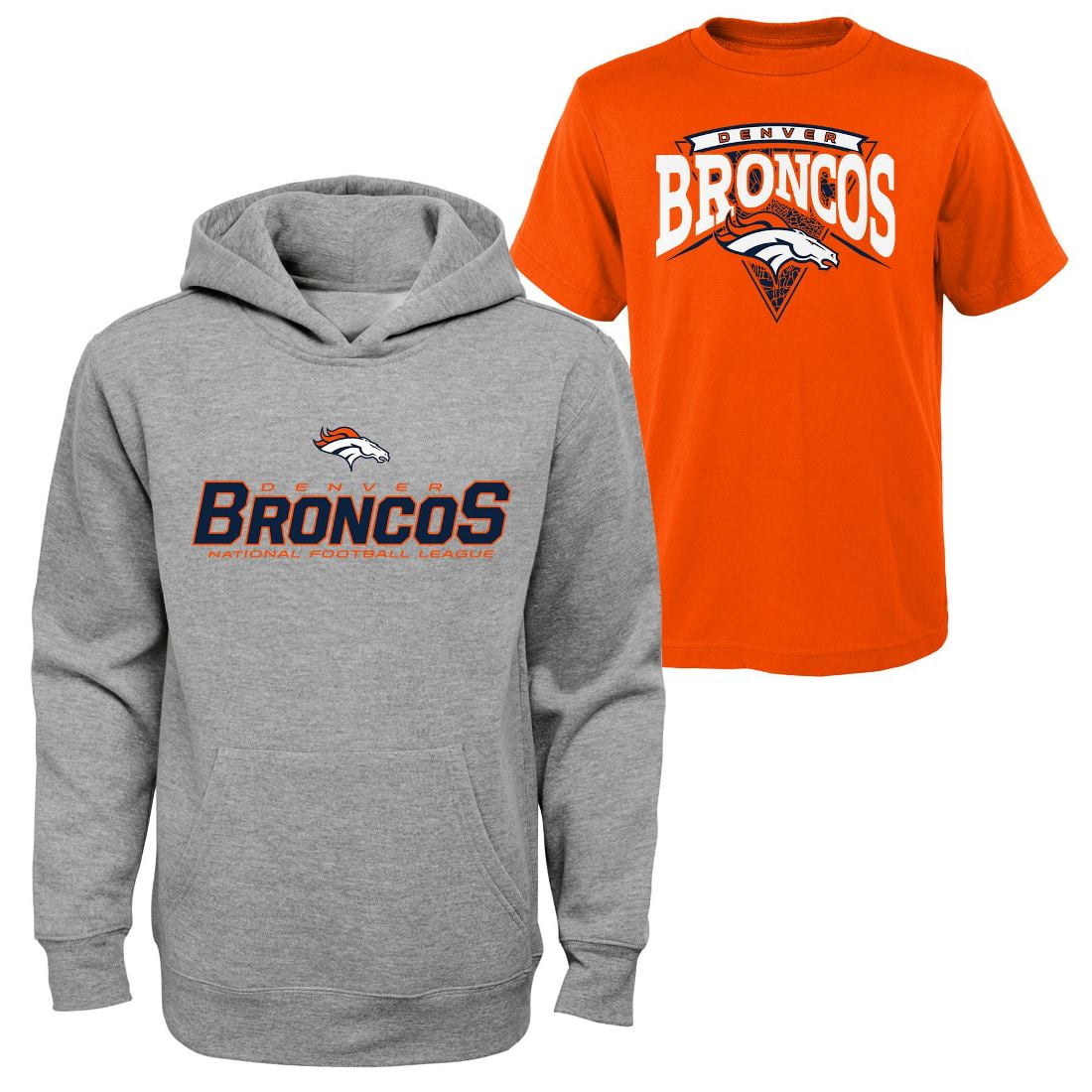 Denver Broncos Youth NFL "Layered" T-Shirt & Hooded Sweatshirt Combo Set by Outerstuff