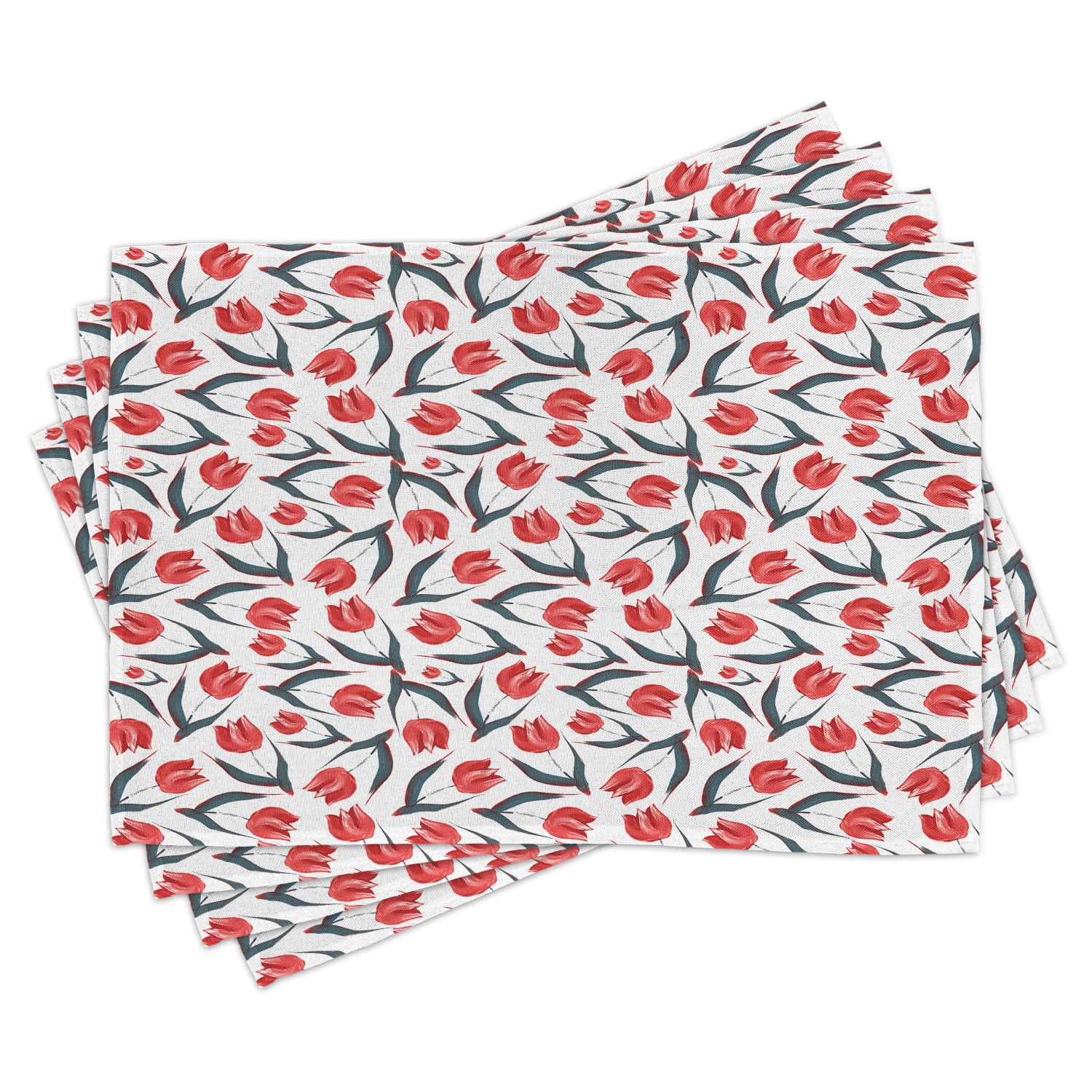 Tulip Placemats Set of 4 Original Vintage Inspired Irregular Dutch