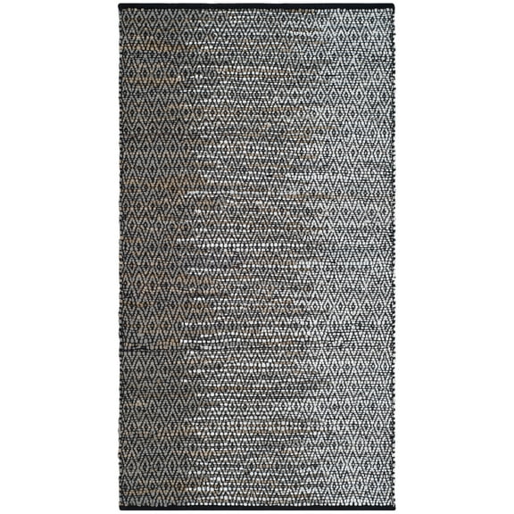 SAFAVIEH Vintage Leather Jarred Diamond Striped Area Rug, Light Grey/Grey, 2' x 3'