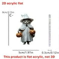 thumbnail image 3 of Witch Cat Acrylic Keychain Style C Fun Spooky Season Keyring, 3 of 9