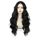 thumbnail image 1 of Peluca de pelo largo y rizado de parte media negra con redecilla, conjunto de peluca ondulada larga elegante y más suave a la moda, 60cm, 1 of 12