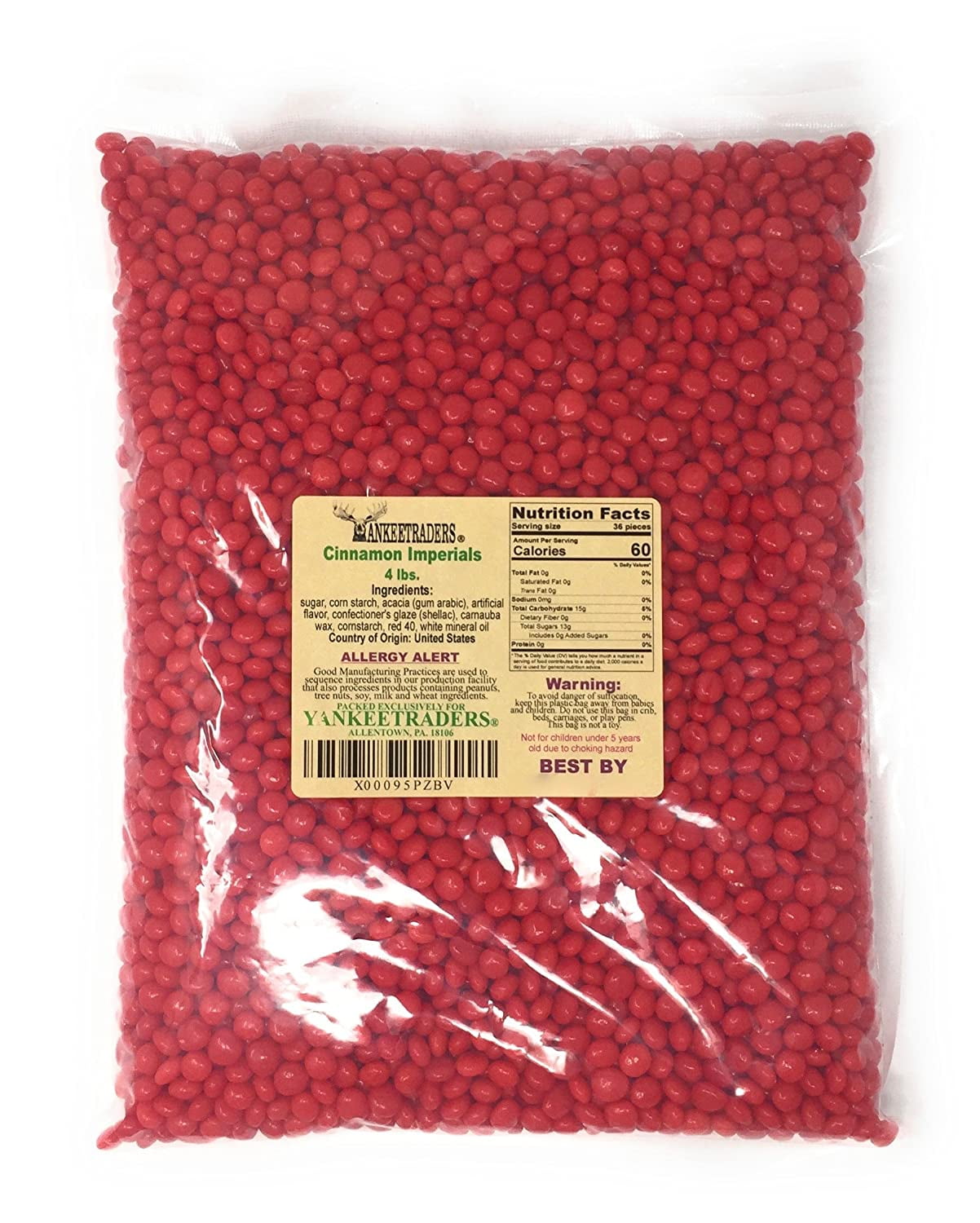 Cinnamon Imperials Candy, Red Hots, 4 POUND BULK, Valentines, Weddings