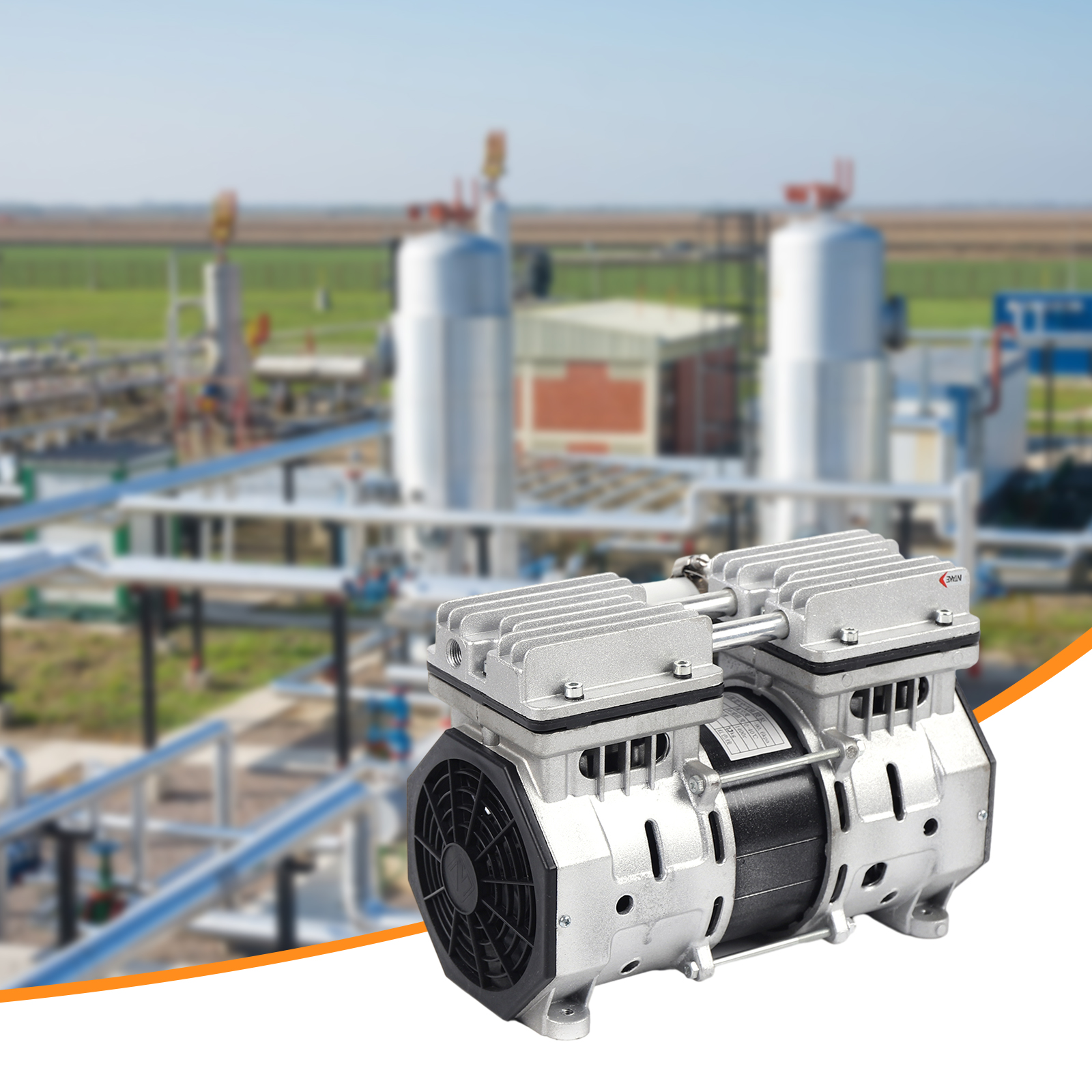 Silver Aluminum Oil-Free Vacuum Inflator 370w Large Flow, Low Noise And High Efficiency 110v Industrial Vacuum Pump
