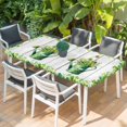 thumbnail image 2 of St. Patrick's Day Table Cloths for 6 Foot Rectangle Tables, Green Lucky Shamrock Watering Can Wood Gray Patio Waterproof Elastic Fitted Tablecloths, Washable Rectangular Table Cover for Camping, 2 of 8