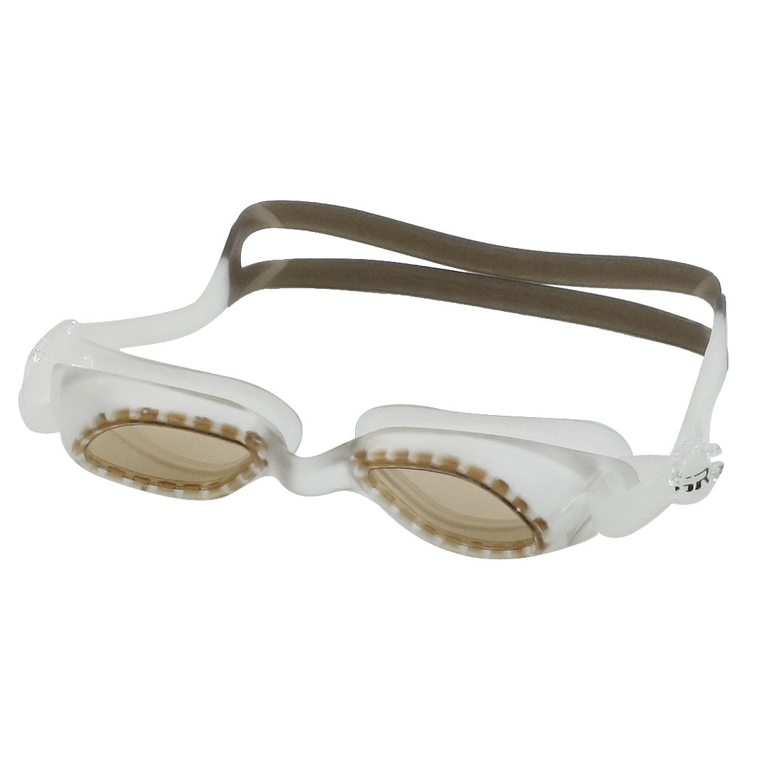 Unique Bargains Unique Bargains Adjustable Strap Plastic Frame Swimming Swim Goggles Light Brown w Pair Earplugs by