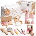 thumbnail image 1 of Juego de Maquillaje de Madera Treasdamic TRE15645 Kit de Belleza Infantil con Accesorios y Bolso, 1 of 5
