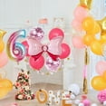 thumbnail image 2 of 1 Set Pink Bowknot Balloon Set Easy Assembly Aluminum Film Decorative Number 0-9 Balloons for Baby Birthday Parties, 2 of 6