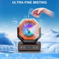 thumbnail image 5 of Rechargeable Rotating Misting Fan with App Control - Long Runtime Camping Fan with 360mL Water Tank, RGB Color Changing Lights, USB Charger Output and Hanging Hook for Patio, Tent, Garden, Bedroom an, 5 of 9
