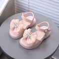 thumbnail image 2 of KPOPLK Girls Sandals Open Toe Cute Flats Dress Sandals Summer Cross Strappy Shoes Toddler/Little Kid/Big Kid Size 7,Pink, 2 of 8