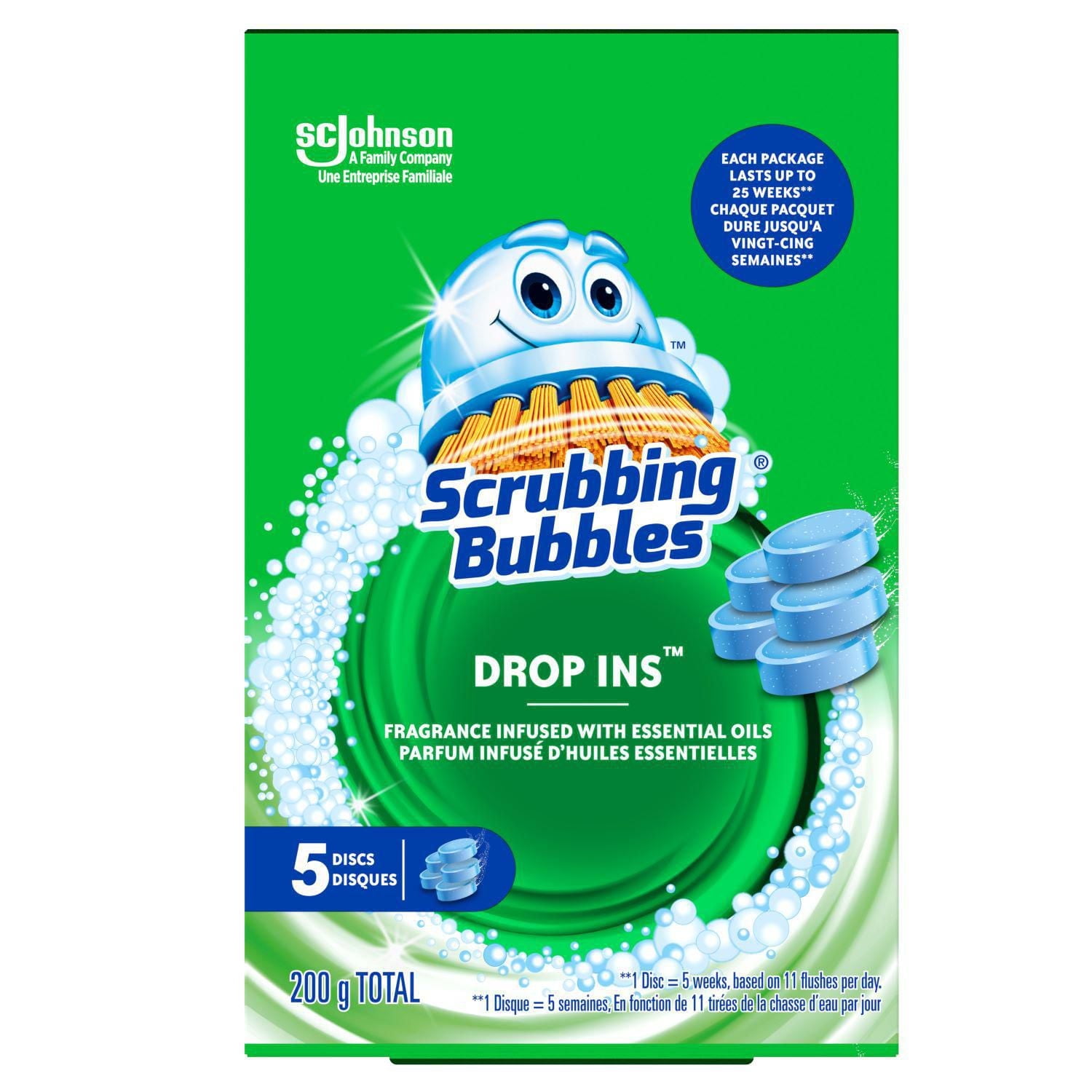 Scrubbing Bubbles® Drop Ins Toilet Bowl Cleaner, 5 Discs
