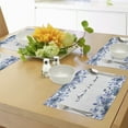 thumbnail image 4 of Ambesonne Watercolor Place Mats Set of 4, Blue Flowers Leaves, Standard Size, Royal Blue Pale Blue, 4 of 6