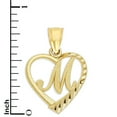 thumbnail image 3 of 14k Initial Heart Pendant Necklace, with 18" Rolo Chain, Letter M, Personalized Gifts for Her, 3 of 5