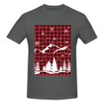thumbnail image 4 of Bingfone Christmas Tree Buffalo Plaid Men'S Loose Fit Short-Sleeve Pocket T-Shirt, 4 of 7