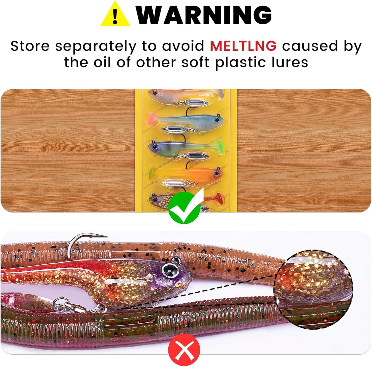TRUSCEND Easy Catch Shadtale with BKK Branded Hook, Unique Vibrating Swim and Trembly Jigging Action for More Bites, Durable TPE Soft Fishing Lures for Bass Crappie Trout Walleye, Keep Separately