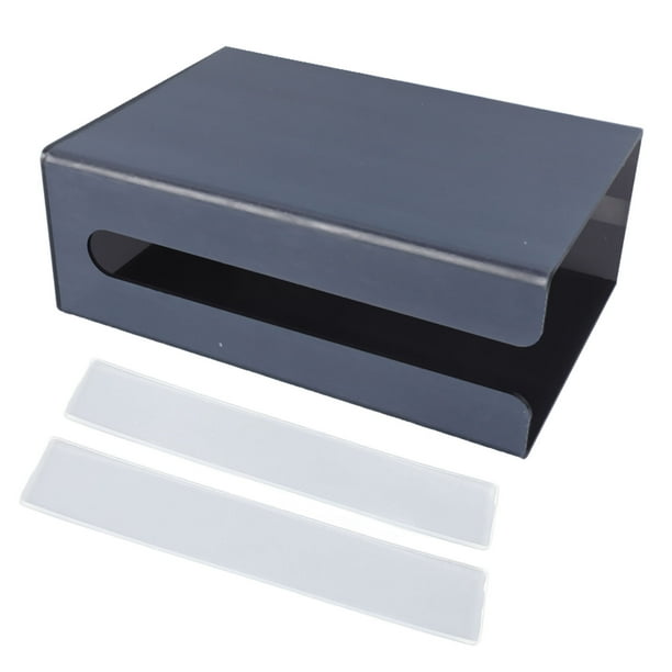 Caja de pañuelos transparente para colgar en la pared, caja de pañuelos de acrílico transparente para el hogar, el hotel, el baño, la cocina, color negro L