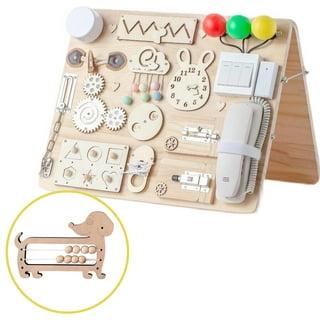 Tcwhniev Wooden Busy Board,Montessori Toy,Steering Wheel Wooden Busy Board  for Toddlers Montessori Sensory Toy,Preschool Learning Activities for Fine  Motor Skills Travel, Gifts for 3+ Boys Girls 