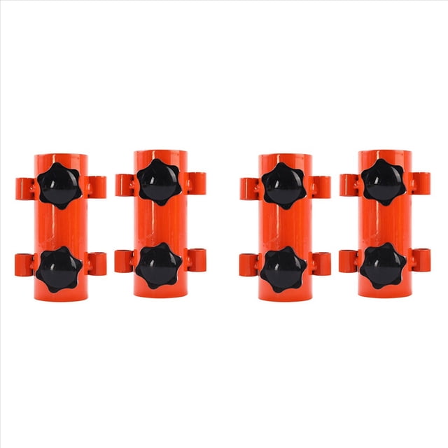 Ensemble de 4 Pcs de Mâtx de Store Tube Fixe Coupe-Vent Réglable Accessoires de Support de Tente de Camping Extérieur-Orange