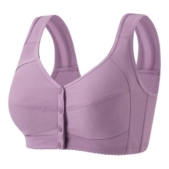 Njagoc3 Wireless Bras for Women Plus Size Front Button Wide Straps Seamless Comfortable Everyday Daily Bra
