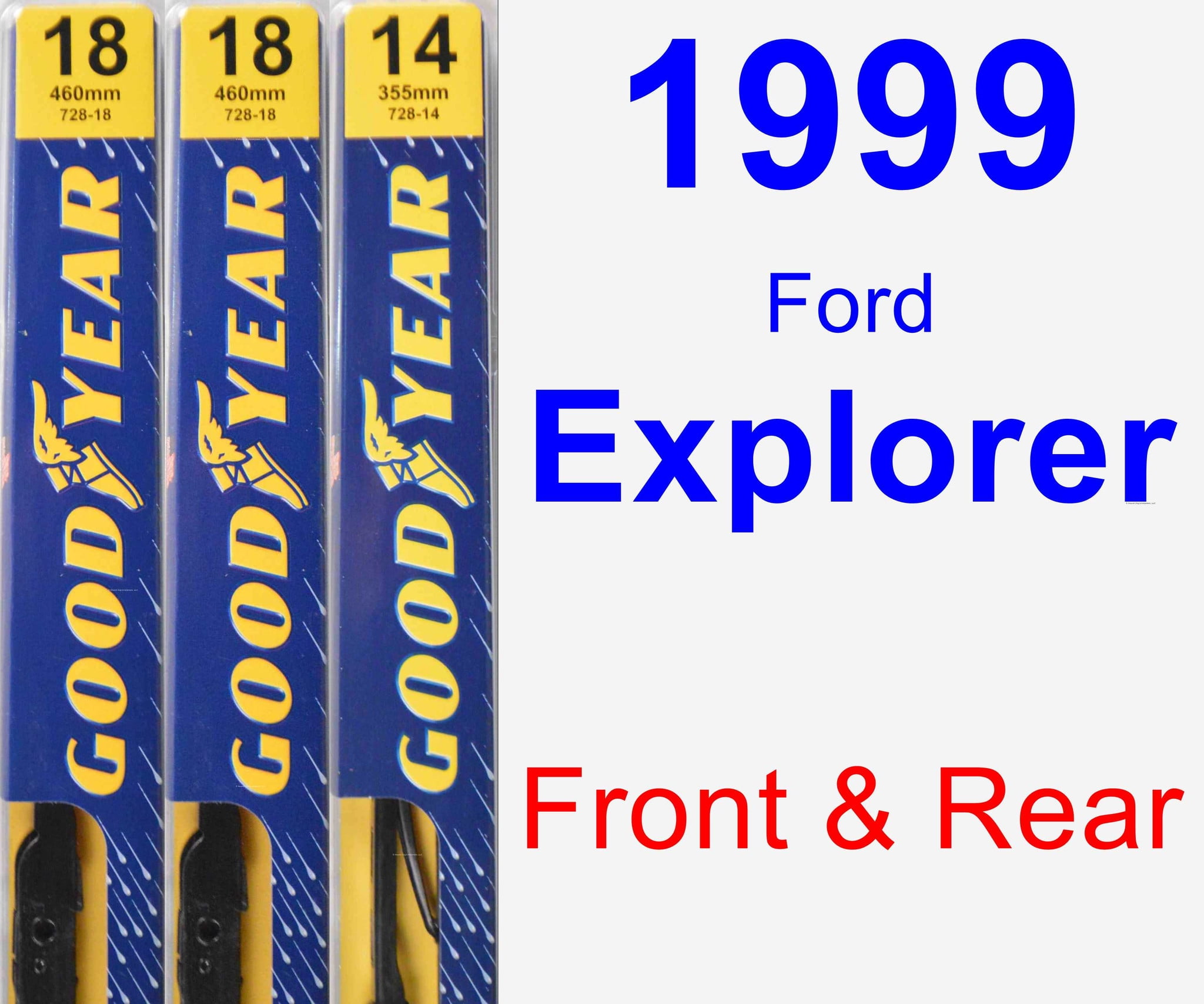 1999 Ford Explorer Wiper Blade Set/Kit (Front & Rear) (3 Blades