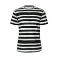 thumbnail image 5 of Wukai Black And White Stripes Print Men's Short-Sleeved Mesh T-Shirt,Quick-Dry Short Sleeve Workout T-Shirt-3X-Large, 5 of 8