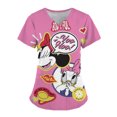 thumbnail image 3 of Uniforme de enfermera para mujer, camiseta de manga corta con cuello en V y estampado de Mickey Mouse de Disney, uniforme de enfermera de trabajo con bolsillos, 3 of 5