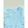 thumbnail image 6 of Arvbitana Toddler Baby Girls Princess Dress Sleeveless Ruffle Floral Print Patchwork Tulle Dresses Summer Lovely Outfits for Daily Party Wear 12M-5T, 6 of 9