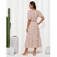 thumbnail image 3 of Vestido de verano Grace Karin 2025 de manga corta con estampado floral, beige y rosa, 3 of 3