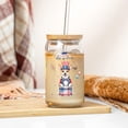 thumbnail image 3 of Happy 4th of July Patriotic Toy Fox Terrier Marching Band Uniform Balloons Fireworks 16oz Glass Cup Mug Dog Lover Glass Can with Bamboo Lid and Straw - 13009, 3 of 5