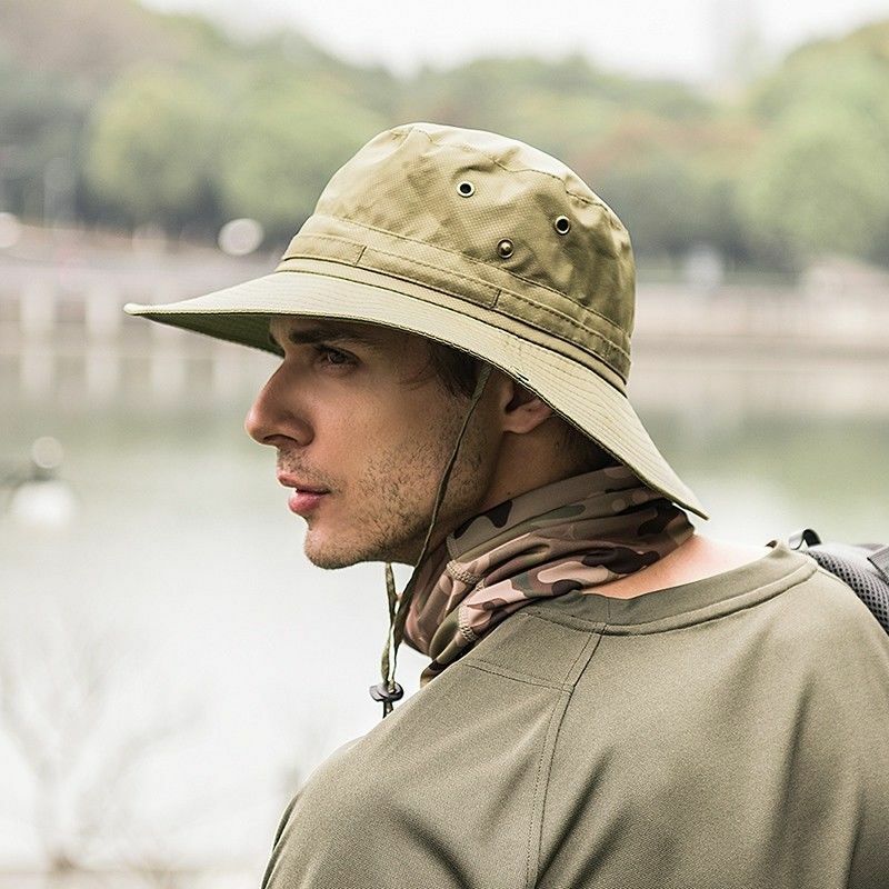 Lookwoild Bucket Boonie Hunting Fishing Outdoor Cap Wide Brim Military Sun  Hats