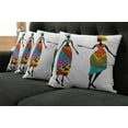thumbnail image 5 of Ambesonne African Throw Pillow Cover 4 Pack, Costumes, 24", Multicolor, 5 of 5
