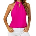 thumbnail image 2 of EGNMCR Camisoles pour Femmes Femmes Mode Décontractée Été à Nouer Débardeur en Mousseline Sans Manches Gilet Haut Blouse, 2 of 6