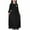 Black, variant on SDJMa Muslim Long Dress Medium Big Girls Long Sleeve V Neck Colorblock Dress