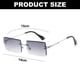 thumbnail image 2 of Las gafas de sol cuadradas sin marco del borde cortado forman las gafas de sol de la tendencia, hechas de PC, plástico, metal, 2 of 5