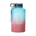 thumbnail image 1 of Billuyoard Botella de agua de gran capacidad de 2,2 l con tapa de rebote, recordatorio de escala de tiempo, taza esmerilada a prueba de fugas para deportes Teteras rosa verde Billuyoard HA006334-02, 1 of 6