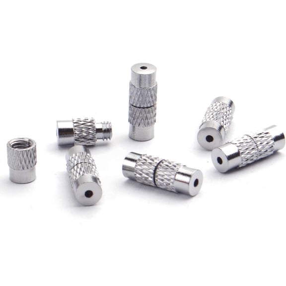 50pcs Brass Screw Clasps Barrel Clasps Cord End Caps Jewelry End Tips for Bracelet Necklace Making,Silver