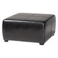 thumbnail image 2 of Square Leather Ottoman Footstool in Black, 2 of 8