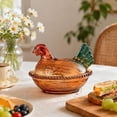thumbnail image 2 of Vintage Glass Hen on Nest Dish with Lid - Large Pedestal Rooster Glass Candy Bowl, Colorful Crystal Candy Jar for Snacks, Dessert, Cookies | Home Kitchen Office Tabletop Decor, 2 of 7