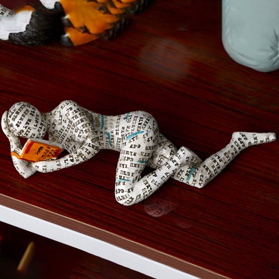 Home Decor Pulp Reading Women Thinker Statue Aesthetic Sculpture Room Decor Modern Abstract Decoration