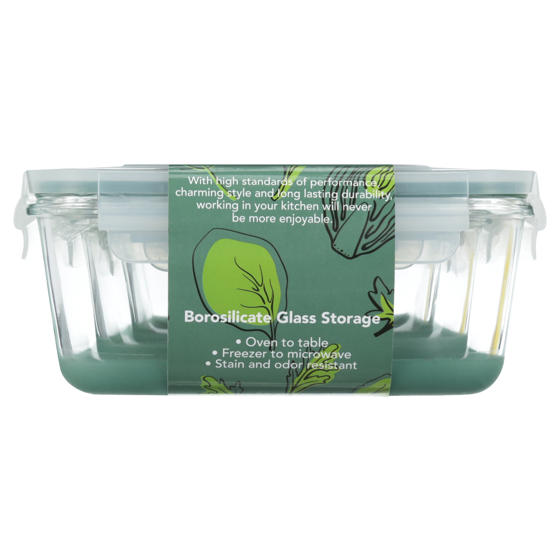 Phantom Chef Set of 3 Glass Nestable Food Storage Containers - Green