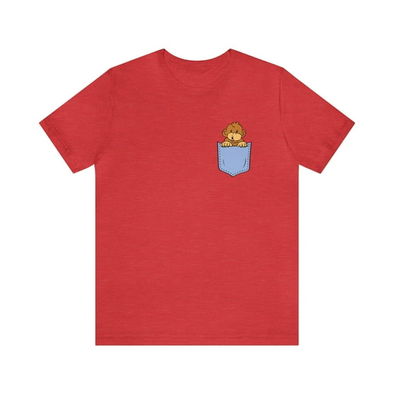 Pocket Peekaboo Monkey Animal Lover Unisex Shirt