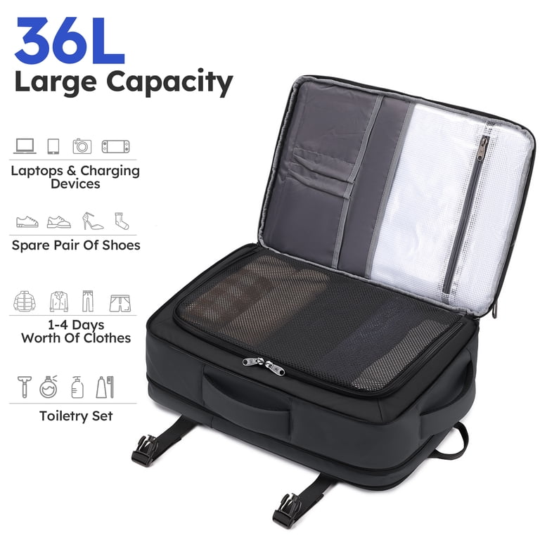 UKEIN 36L Expandable Travel Backpack, Black photo 2