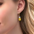 thumbnail image 2 of Gem Stone King 18K Yellow Gold Plated Silver Yellow Citrine and White Moissanite Dangle Earrings for Women (5.74 Cttw, Gemstone November Birthstone, Oval 10X8MM, Trillion 5MM), 2 of 4