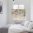 thumbnail image 4 of Orange Green Eucalyptus Leaves Kitchen Curtains 63 Inch Length, Fall Botanical Rustic Grommet Top Bedroom Living Room Curtains, Light Filtering Cafe Curtain Drapes 2 Panels Set 104''x63'', 4 of 9